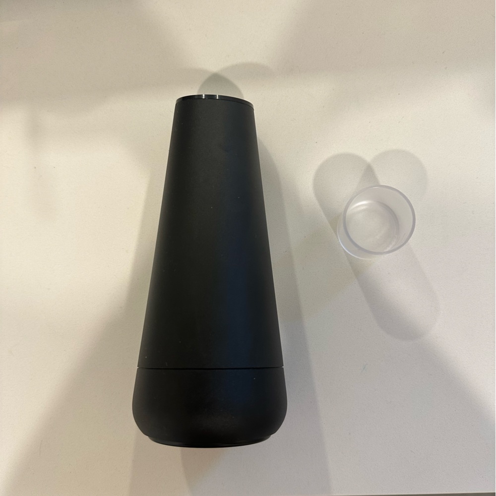 Quip Mouthwash black Metal Refillable Dispenser and Cup Concentrate